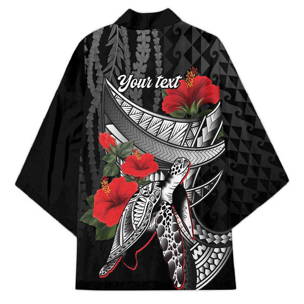 Hawaiian Honu Personalized Kimono Black Tribal Hook Pattern