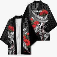 Hawaiian Honu Personalized Kimono Black Tribal Hook Pattern