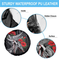 Hawaiian Honu Personalized Spare Tire Cover Black Tribal Hook Pattern