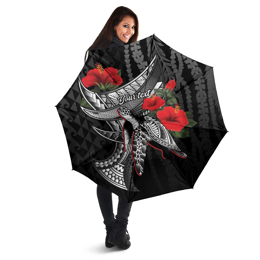 Hawaiian Honu Personalized Umbrella Black Tribal Hook Pattern
