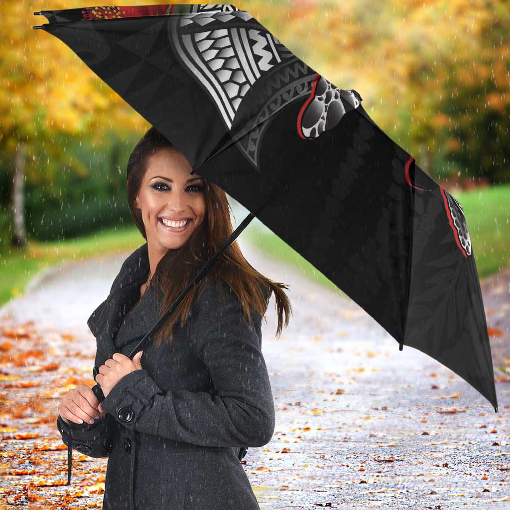 Hawaiian Honu Personalized Umbrella Black Tribal Hook Pattern