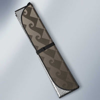 Hawaiian Honu Personalized Auto Sun Shade Mocha Mousse Hibiscus Tribal Hook Pattern