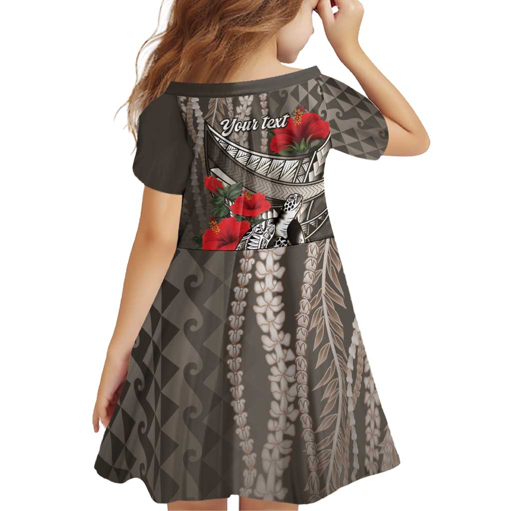 Hawaiian Honu Personalized Family Matching Summer Maxi Dress and Hawaiian Shirt Mocha Mousse Hibiscus Tribal Hook Pattern LT9 - Polynesian Pride