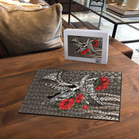 Hawaiian Honu Personalized Puzzle Mocha Mousse Hibiscus Tribal Hook Pattern