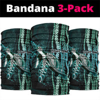 Hawaiian Honu Personalized Neck Gaiter Dark Cyan Maile Pikake Flower Lei Inspired