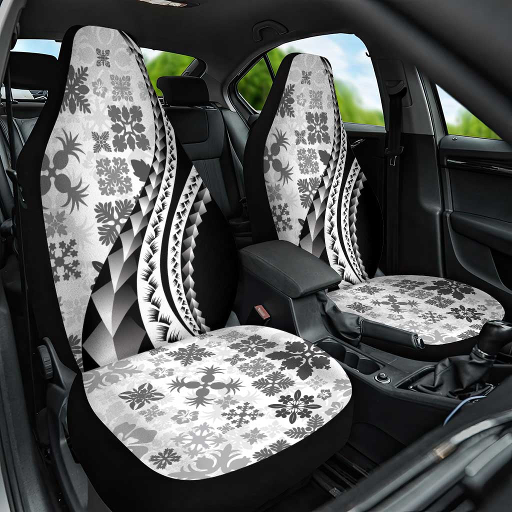 Black Hawaiian Quilt Pattern Car Seat Cover Mixed Polynesian Tribal Arty LT9 One Size Black - Polynesian Pride