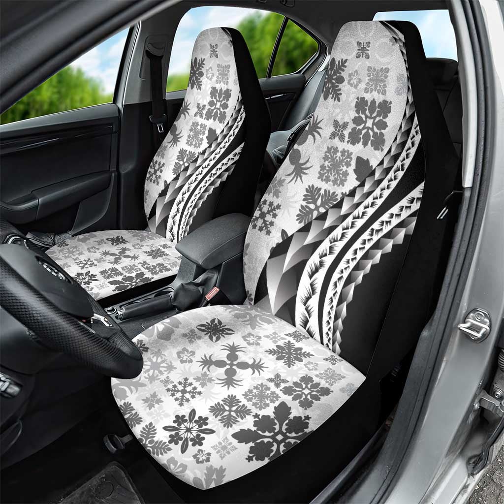 Black Hawaiian Quilt Pattern Car Seat Cover Mixed Polynesian Tribal Arty LT9 - Polynesian Pride