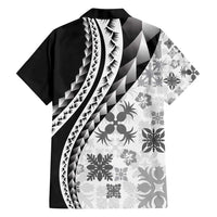 Black Hawaiian Quilt Pattern Family Matching Summer Maxi Dress and Hawaiian Shirt Mixed Polynesian Tribal Arty LT9 - Polynesian Pride