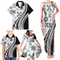 Black Hawaiian Quilt Pattern Family Matching Tank Maxi Dress and Hawaiian Shirt Mixed Polynesian Tribal Arty LT9 - Polynesian Pride