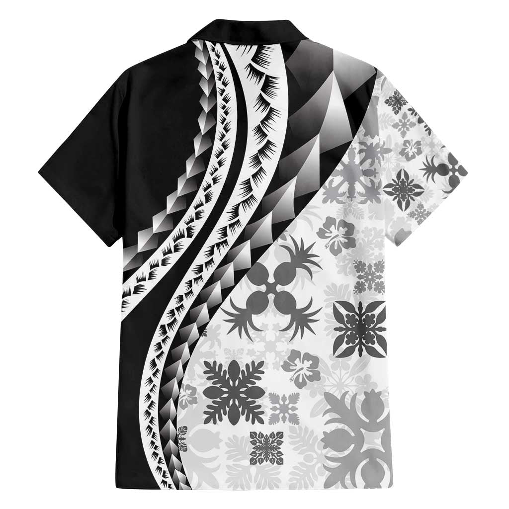 Black Hawaiian Quilt Pattern Family Matching Tank Maxi Dress and Hawaiian Shirt Mixed Polynesian Tribal Arty LT9 - Polynesian Pride