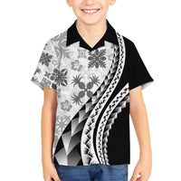 Black Hawaiian Quilt Pattern Hawaiian Shirt Mixed Polynesian Tribal Arty