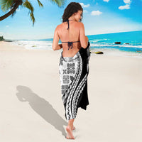 Black Hawaiian Quilt Pattern Sarong Mixed Polynesian Tribal Arty