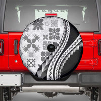 Black Hawaiian Quilt Pattern Spare Tire Cover Mixed Polynesian Tribal Arty LT9 - Polynesian Pride
