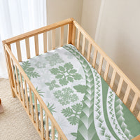 Green Hawaiian Quilt Pattern Baby Bed Cover Mixed Polynesian Tribal Arty LT9 - Polynesian Pride