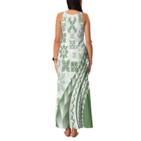 Green Hawaiian Quilt Pattern Family Matching Tank Maxi Dress and Hawaiian Shirt Mixed Polynesian Tribal Arty LT9 - Polynesian Pride