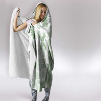 Green Hawaiian Quilt Pattern Hooded Blanket Mixed Polynesian Tribal Arty