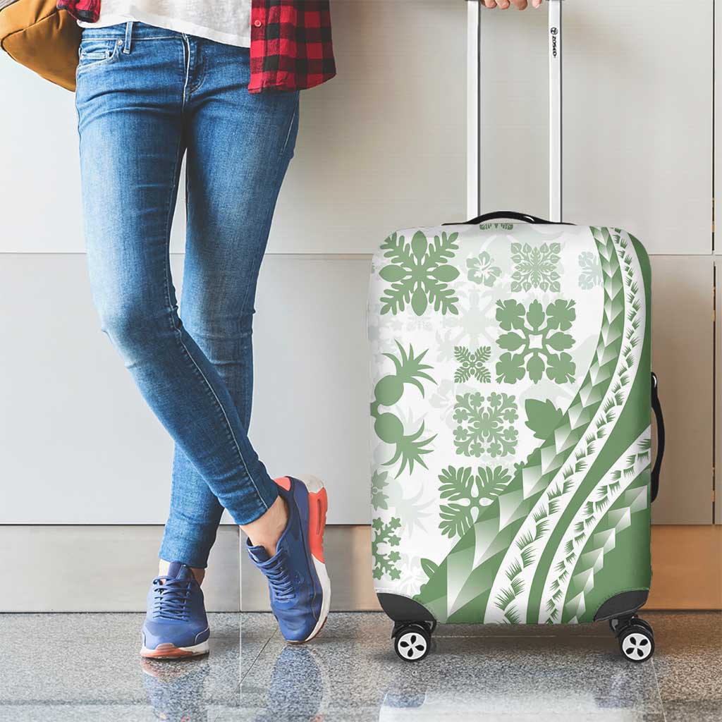 Green Hawaiian Quilt Pattern Luggage Cover Mixed Polynesian Tribal Arty LT9 - Polynesian Pride