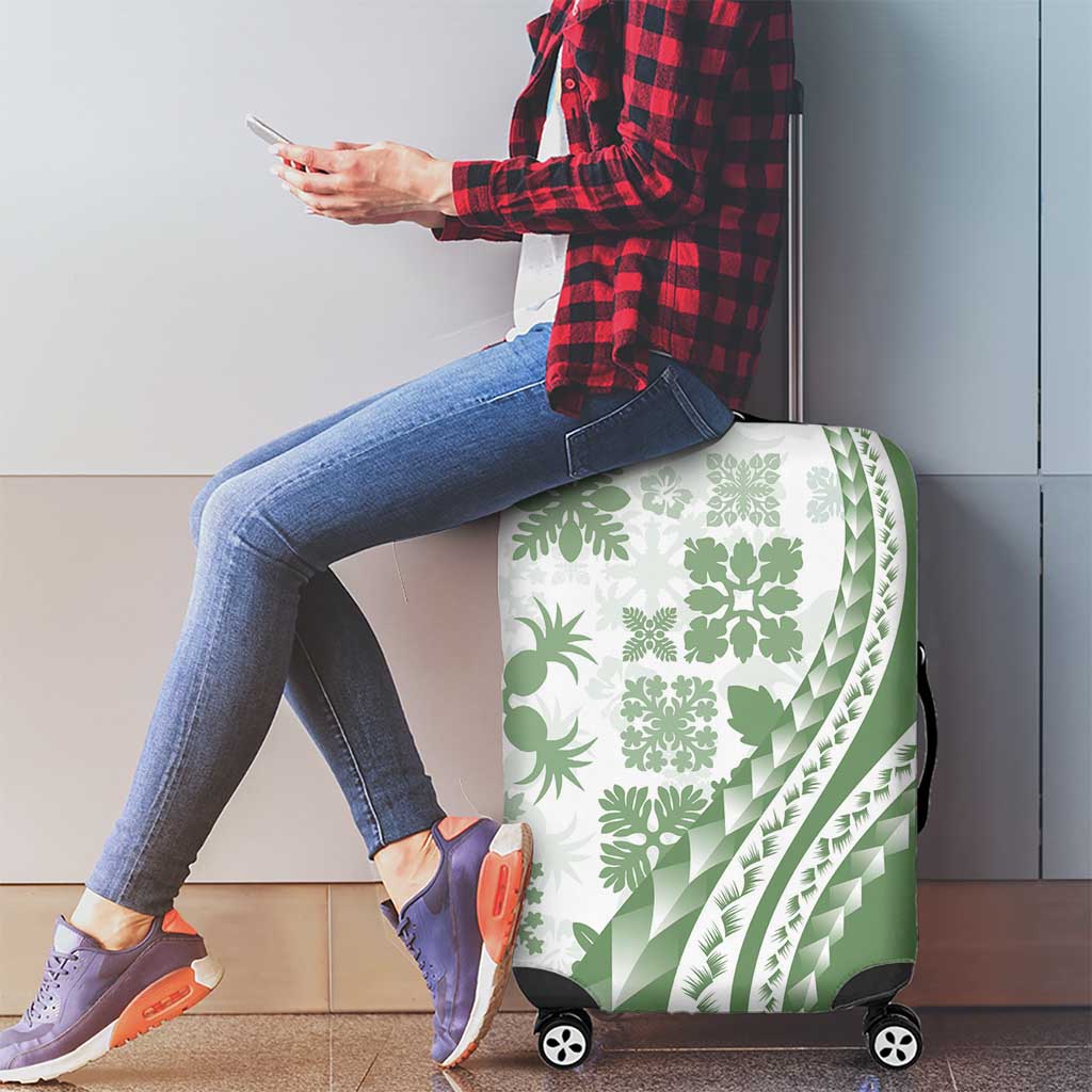 Green Hawaiian Quilt Pattern Luggage Cover Mixed Polynesian Tribal Arty LT9 - Polynesian Pride