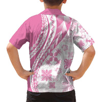 Pink Hawaiian Quilt Pattern Hawaiian Shirt Mixed Polynesian Tribal Arty