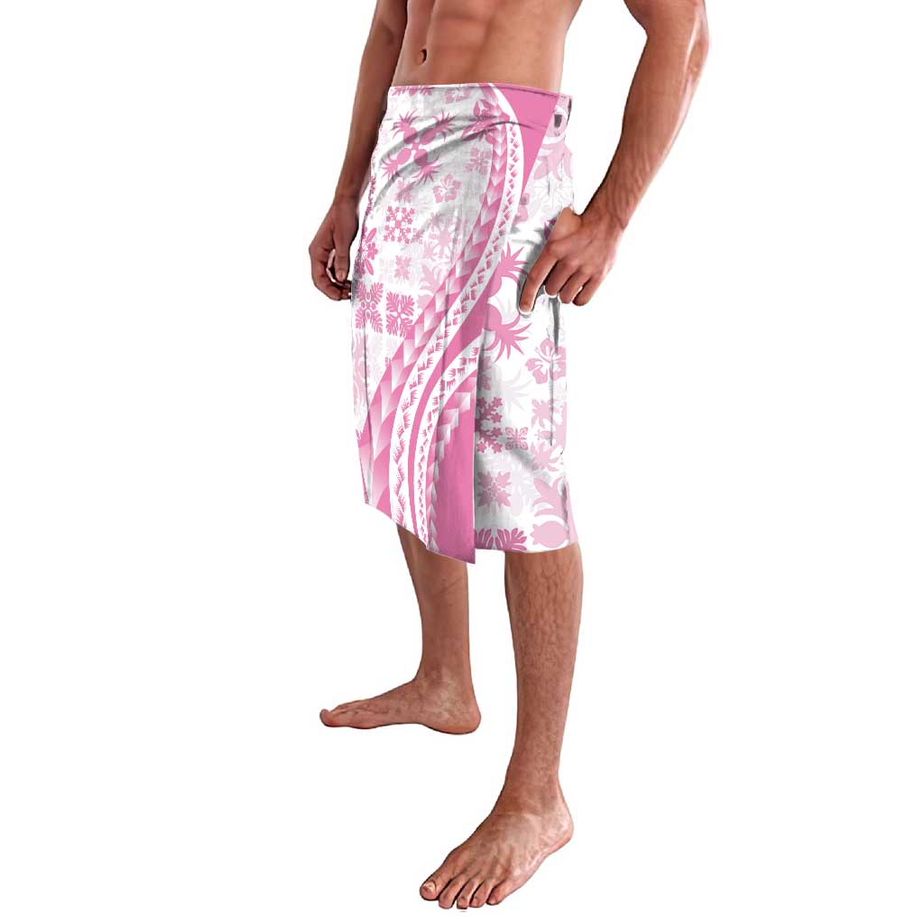 Pink Hawaiian Quilt Pattern Lavalava Mixed Polynesian Tribal Arty