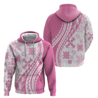 Pink Hawaiian Quilt Pattern Zip Hoodie Mixed Polynesian Tribal Arty LT9 - Polynesian Pride
