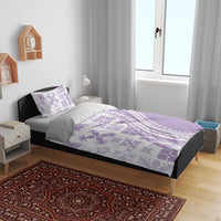 Purple Hawaiian Quilt Pattern Bedding Set Mixed Polynesian Tribal Arty