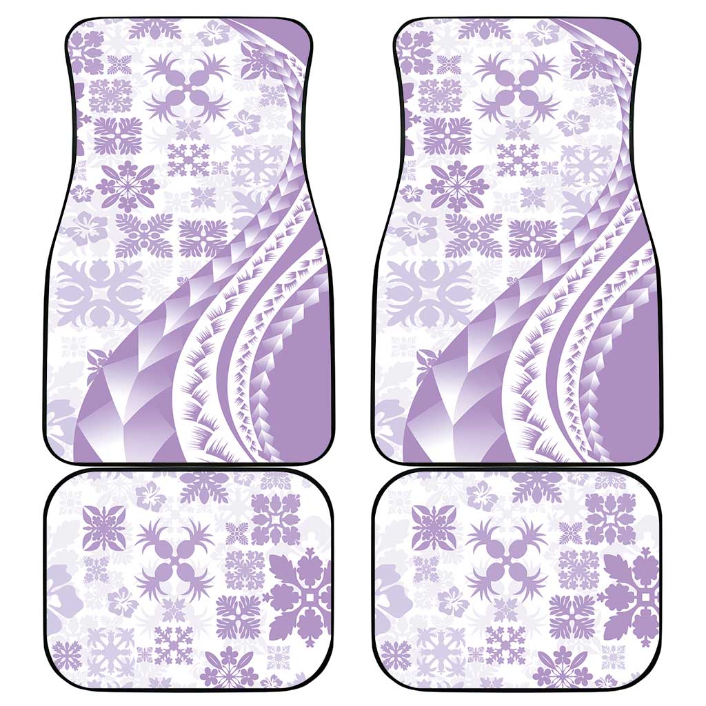 Purple Hawaiian Quilt Pattern Car Mats Mixed Polynesian Tribal Arty