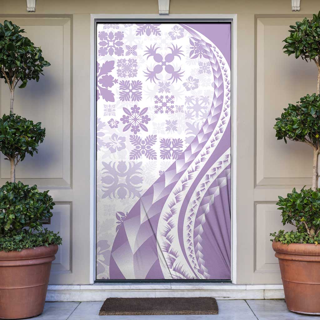 Purple Hawaiian Quilt Pattern Door Cover Mixed Polynesian Tribal Arty LT9 Purple - Polynesian Pride