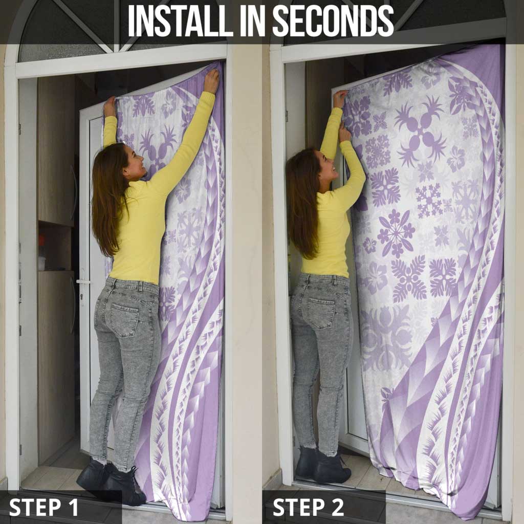 Purple Hawaiian Quilt Pattern Door Cover Mixed Polynesian Tribal Arty LT9 - Polynesian Pride