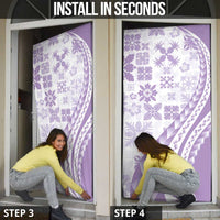 Purple Hawaiian Quilt Pattern Door Cover Mixed Polynesian Tribal Arty LT9 - Polynesian Pride