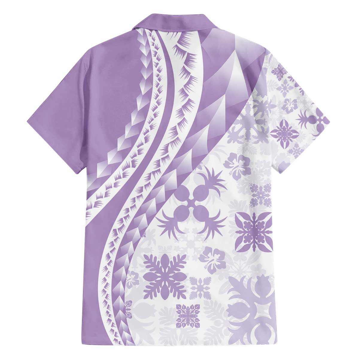 Purple Hawaiian Quilt Pattern Family Matching Off The Shoulder Long Sleeve Dress and Hawaiian Shirt Mixed Polynesian Tribal Arty LT9 - Polynesian Pride