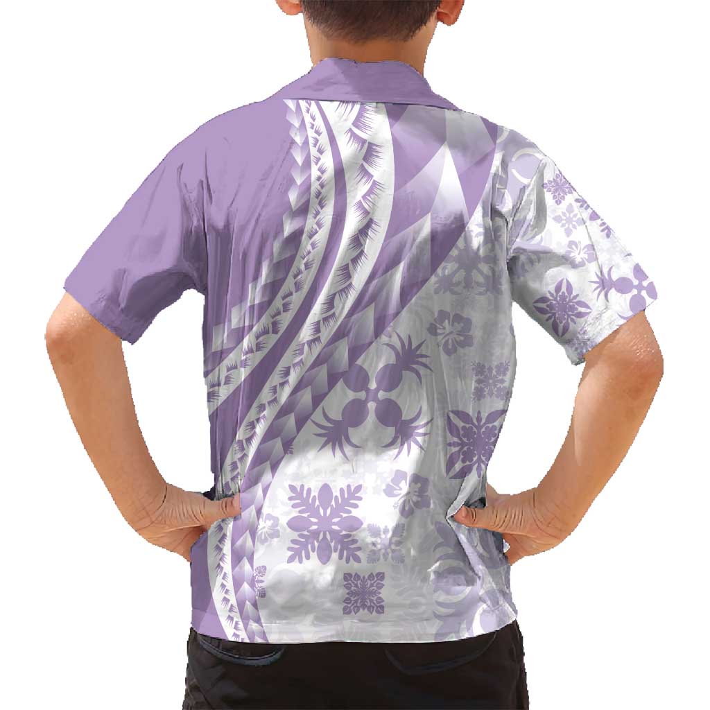 Purple Hawaiian Quilt Pattern Family Matching Summer Maxi Dress and Hawaiian Shirt Mixed Polynesian Tribal Arty LT9 - Polynesian Pride