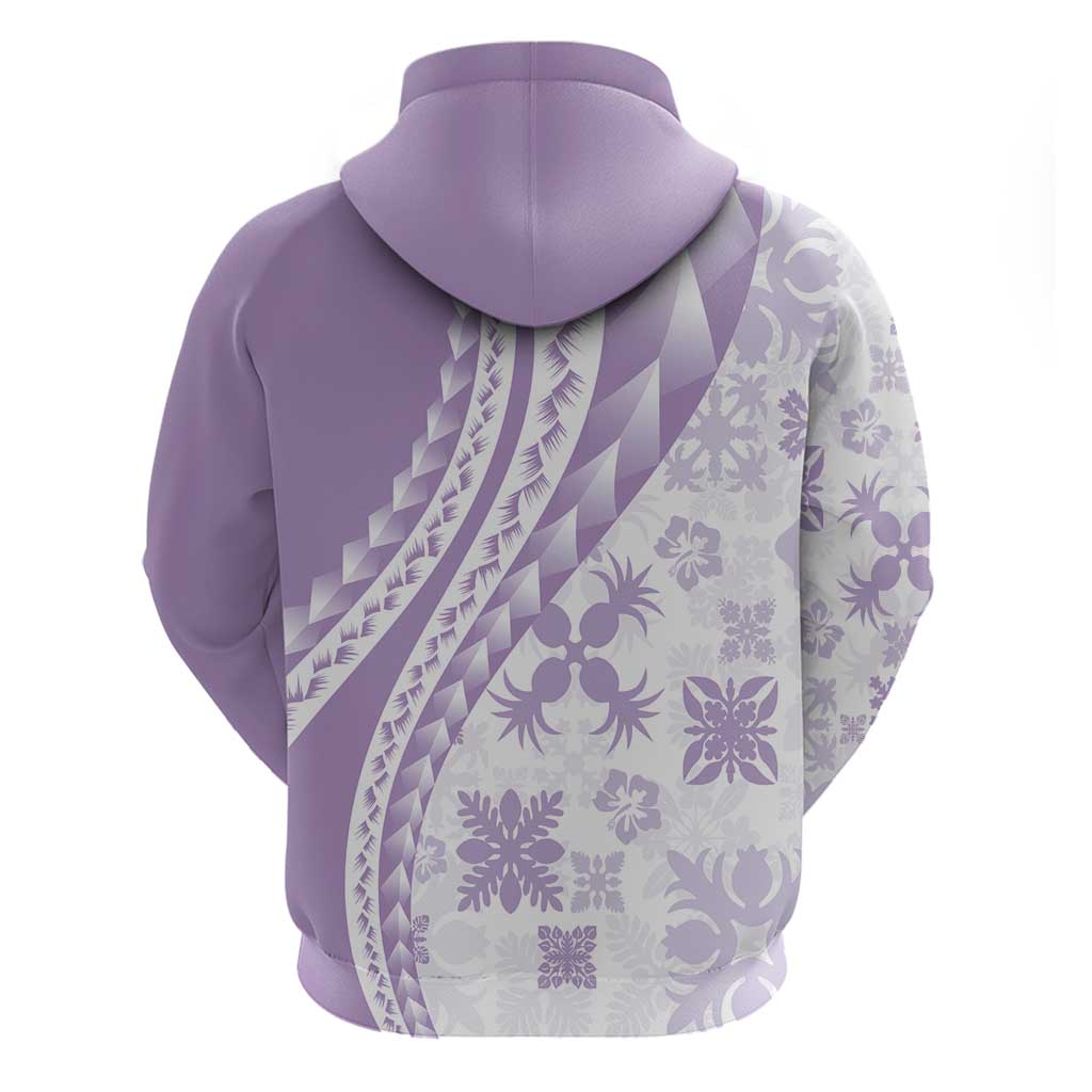 Purple Hawaiian Quilt Pattern Hoodie Mixed Polynesian Tribal Arty LT9 - Polynesian Pride