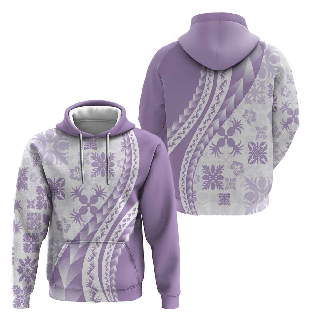 Purple Hawaiian Quilt Pattern Hoodie Mixed Polynesian Tribal Arty LT9 - Polynesian Pride