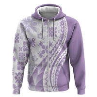 Purple Hawaiian Quilt Pattern Hoodie Mixed Polynesian Tribal Arty LT9 Zip Hoodie Purple - Polynesian Pride
