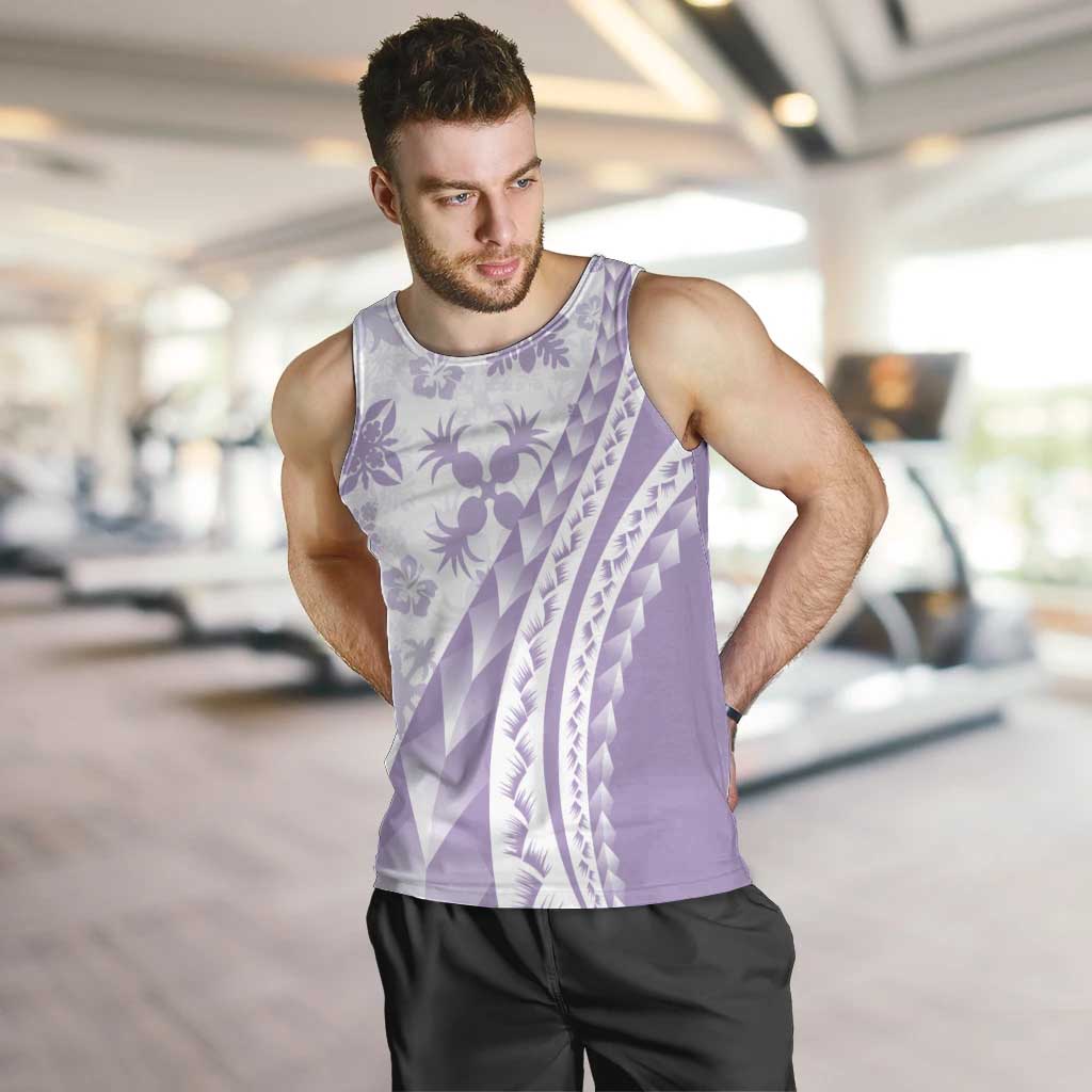 Purple Hawaiian Quilt Pattern Men Tank Top Mixed Polynesian Tribal Arty LT9 Purple - Polynesian Pride