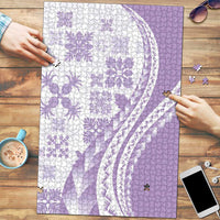 Purple Hawaiian Quilt Pattern Puzzle Mixed Polynesian Tribal Arty - Polynesian Pride