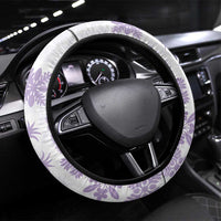 Purple Hawaiian Quilt Pattern Steering Wheel Cover Mixed Polynesian Tribal Arty LT9 Universal Fit Purple - Polynesian Pride