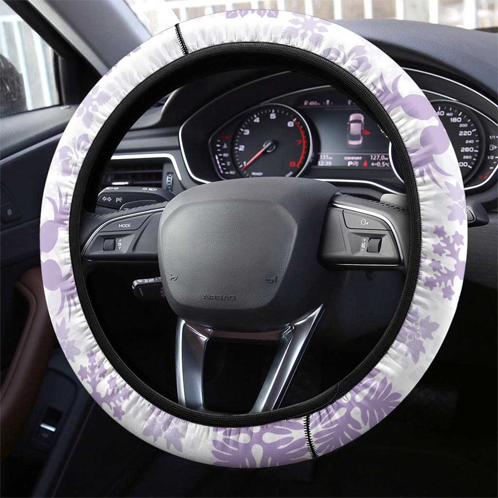 Purple Hawaiian Quilt Pattern Steering Wheel Cover Mixed Polynesian Tribal Arty LT9 - Polynesian Pride