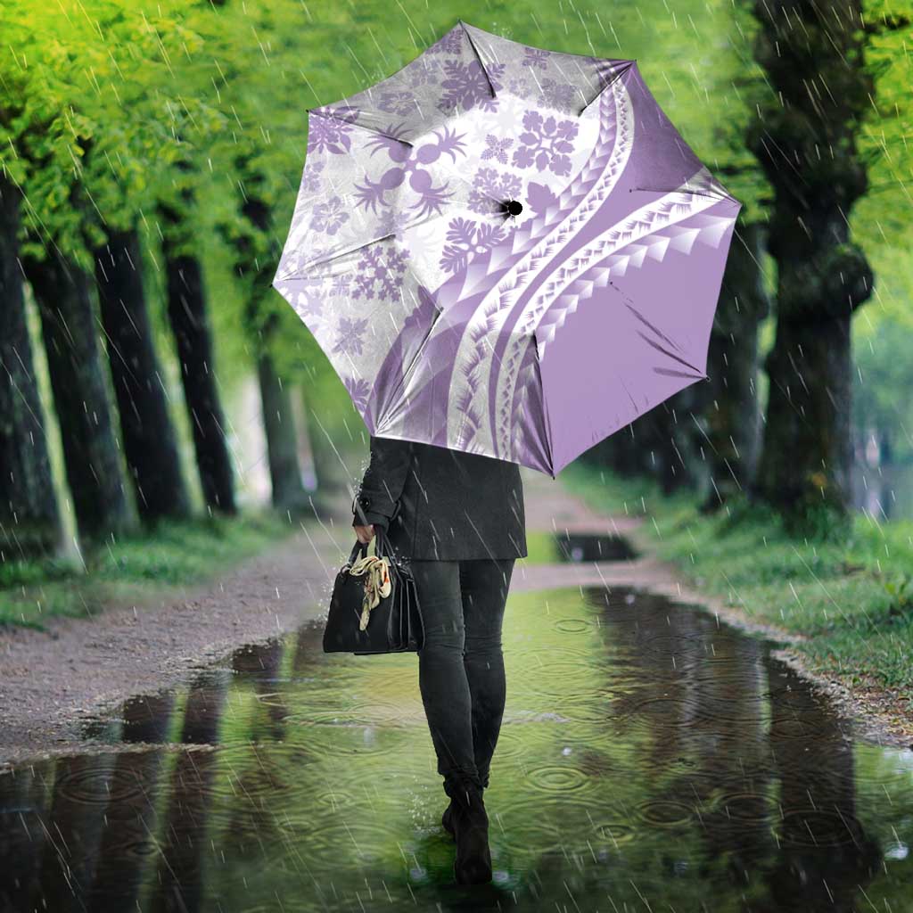Purple Hawaiian Quilt Pattern Umbrella Mixed Polynesian Tribal Arty - Polynesian Pride