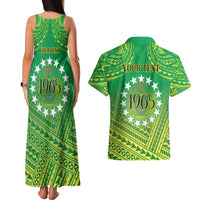 Cook Islands Constitution Day Couples Matching Tank Maxi Dress and Hawaiian Shirt Kuki Airani Since 1965 LT9 - Polynesian Pride
