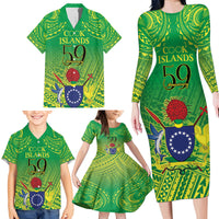 Cook Islands Constitution Day Family Matching Long Sleeve Bodycon Dress and Hawaiian Shirt Kuki Airani Since 1965 LT9 - Polynesian Pride