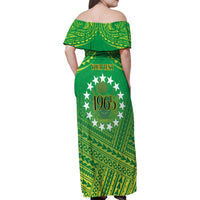 Cook Islands Constitution Day Family Matching Off Shoulder Maxi Dress and Hawaiian Shirt Kuki Airani Since 1965 LT9 - Polynesian Pride