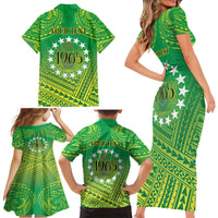 Cook Islands Constitution Day Family Matching Short Sleeve Bodycon Dress and Hawaiian Shirt Kuki Airani Since 1965 LT9 - Polynesian Pride