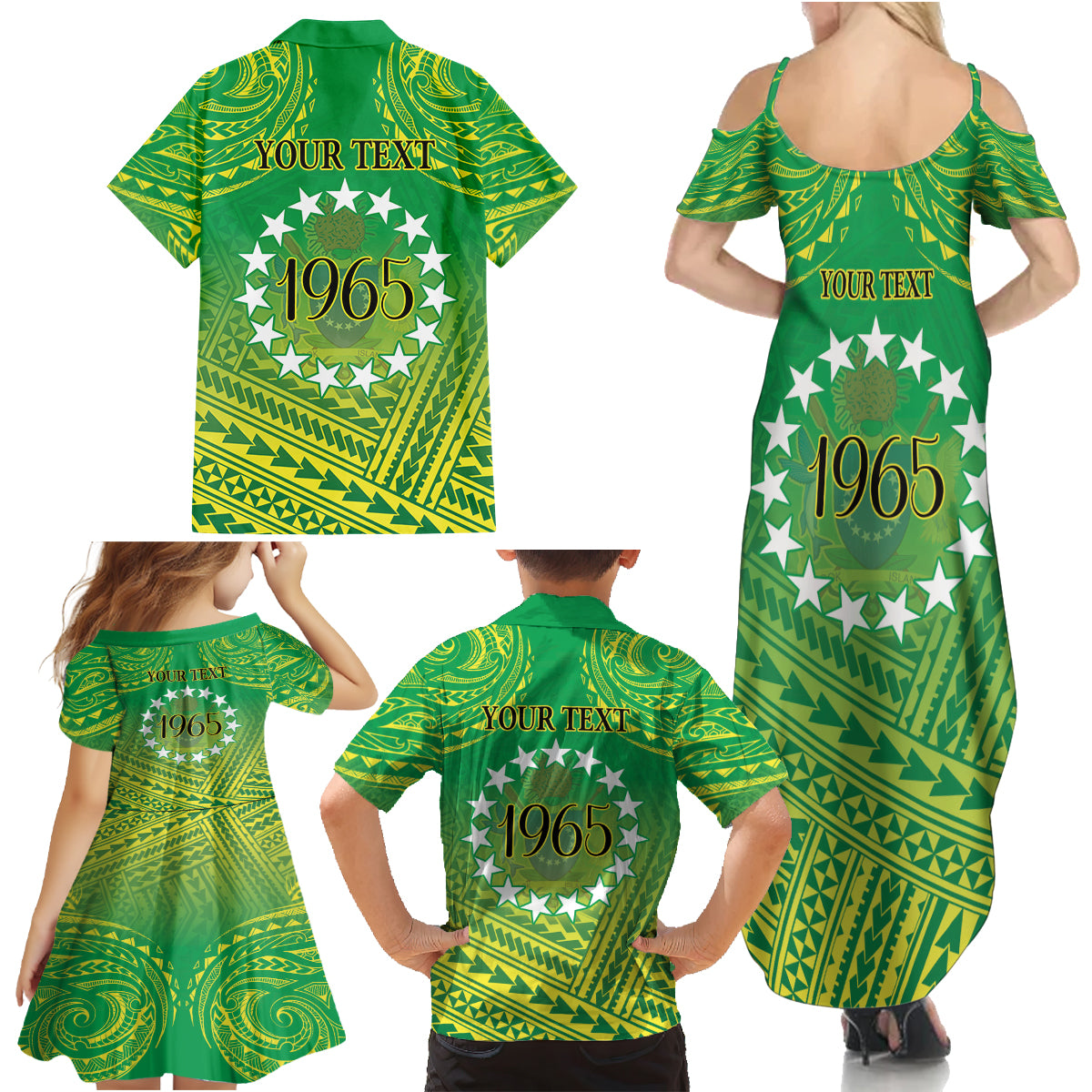 Cook Islands Constitution Day Family Matching Summer Maxi Dress and Hawaiian Shirt Kuki Airani Since 1965 LT9 - Polynesian Pride