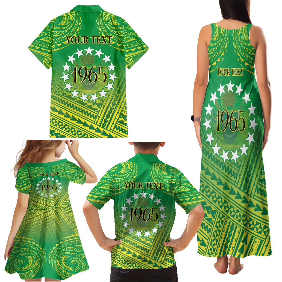 Cook Islands Constitution Day Family Matching Tank Maxi Dress and Hawaiian Shirt Kuki Airani Since 1965 LT9 - Polynesian Pride