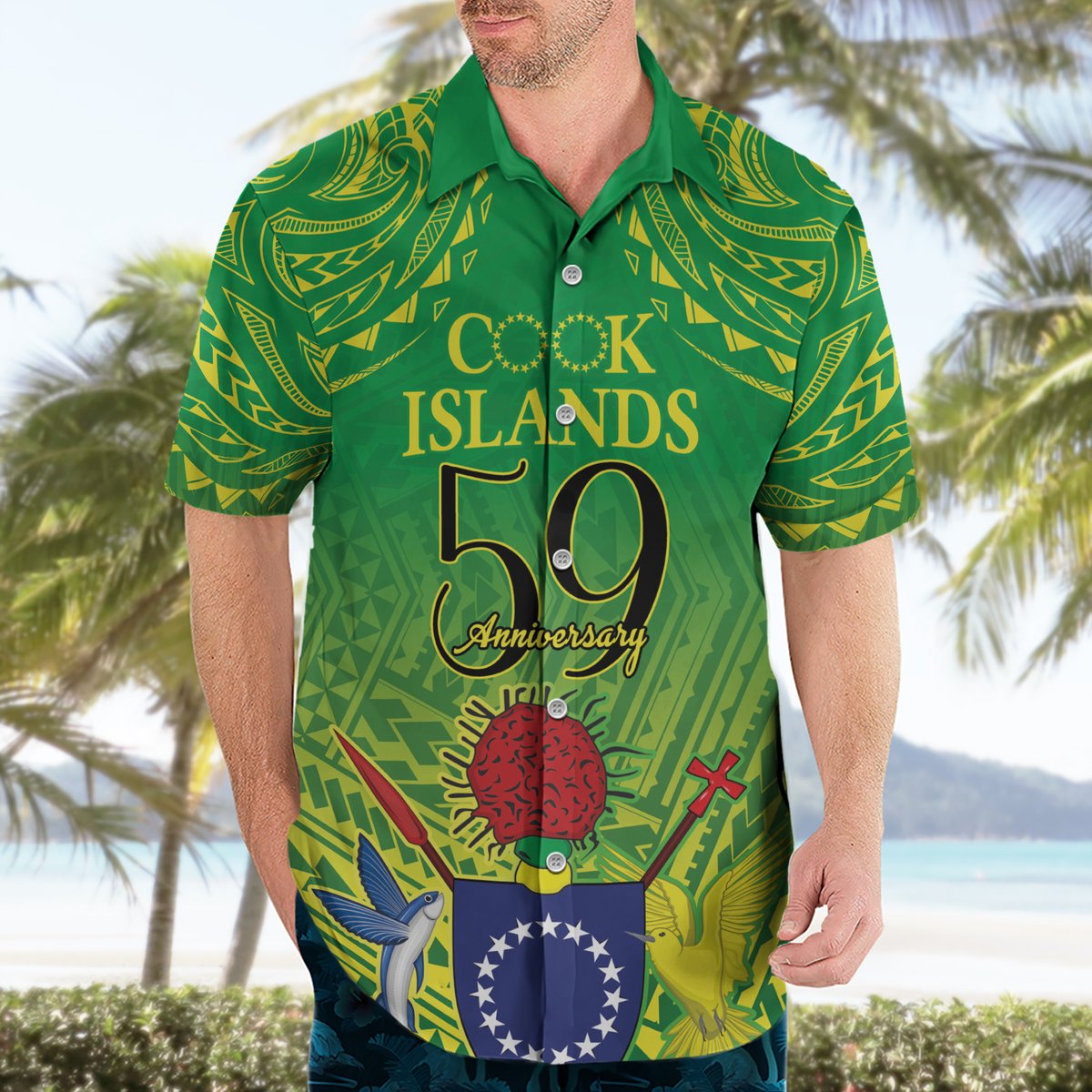 Cook Islands Constitution Day Hawaiian Shirt Kuki Airani Since 1965