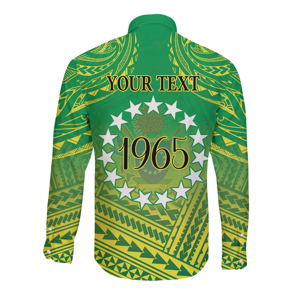 Cook Islands Constitution Day Long Sleeve Button Shirt Kuki Airani Since 1965