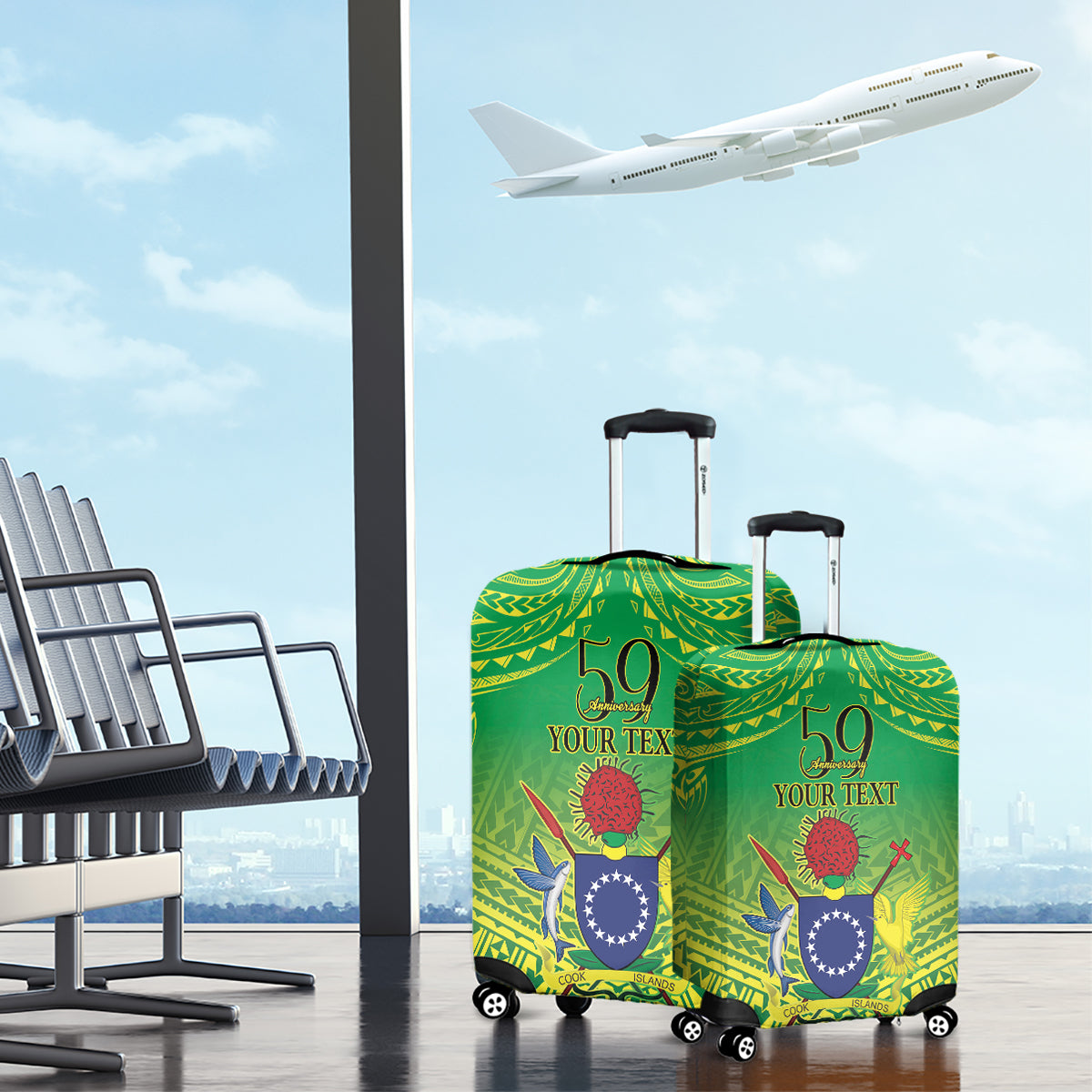 Cook Islands Constitution Day Luggage Cover Kuki Airani Since 1965