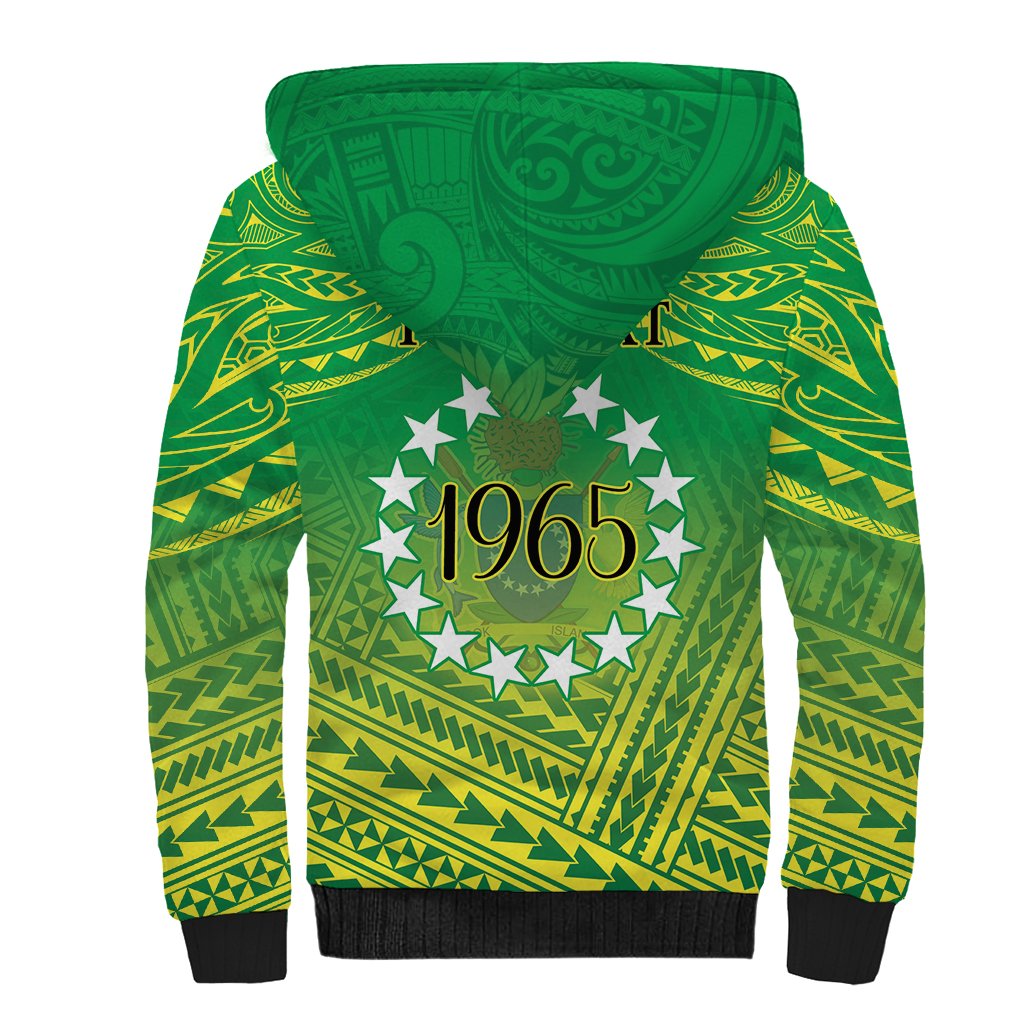 Cook Islands Constitution Day Sherpa Hoodie Kuki Airani Since 1965